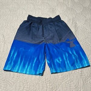 Under Armour Boys' Blue and Gray Swimming Trunks, EUC, Size Small